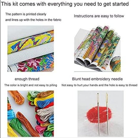 Riding Elephant Stamped Cross Stitch Kit - Picture 2 of 5